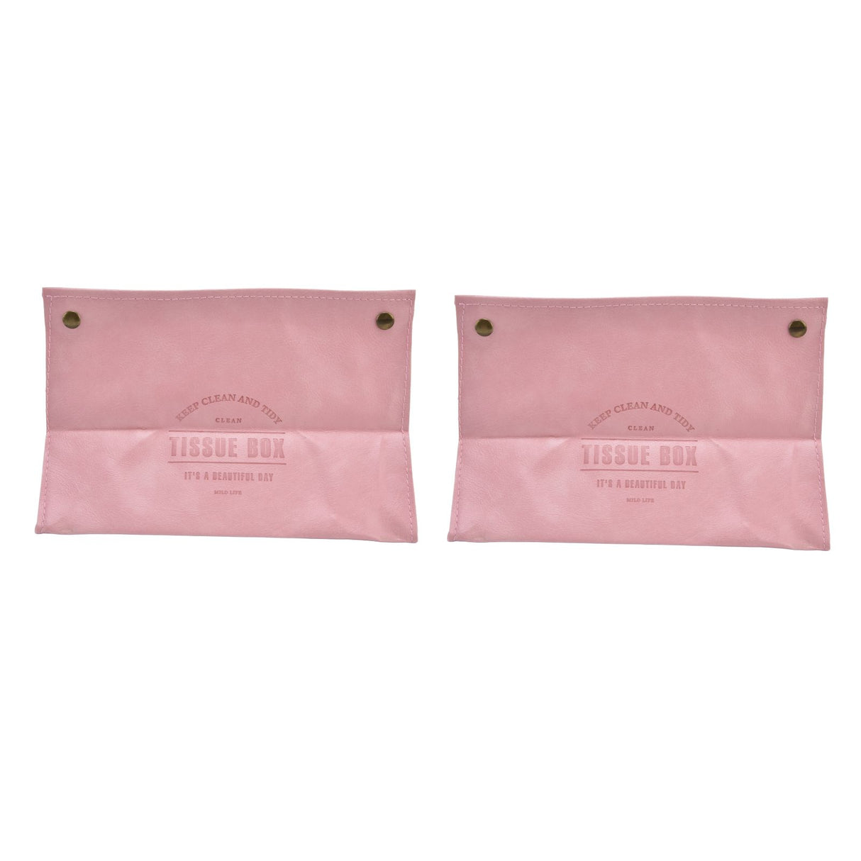 2 Packs Tissue Box Cover Nordic Handbag Styling Medroom Artificial Leather Tissue Box Cover Holder for Living RoomPink