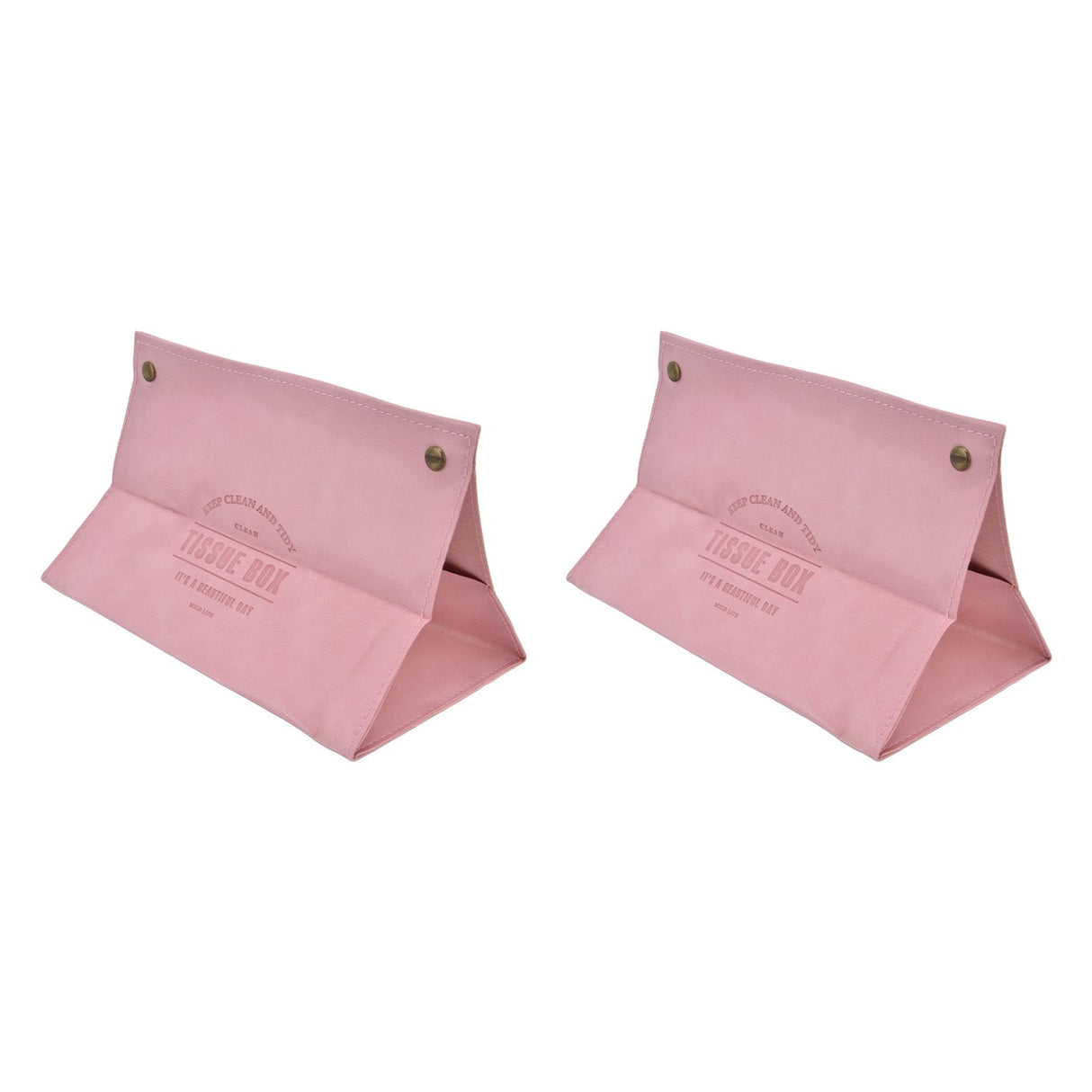 2 Packs Tissue Box Cover Nordic Handbag Styling Medroom Artificial Leather Tissue Box Cover Holder for Living RoomPink
