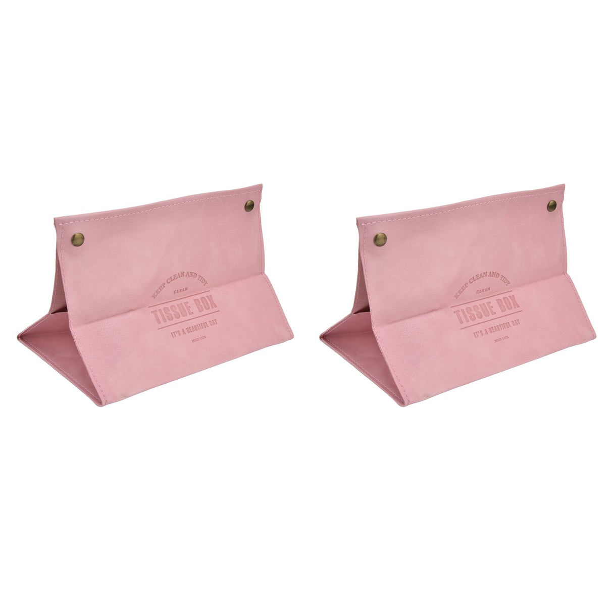 2 Packs Tissue Box Cover Nordic Handbag Styling Medroom Artificial Leather Tissue Box Cover Holder for Living RoomPink