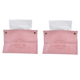 2 Packs Tissue Box Cover Nordic Handbag Styling Medroom Artificial Leather Tissue Box Cover Holder for Living RoomPink - Extra Image