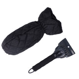 Waterproof Ice Scraper Mitt 2 in 1 Design Elastic Band Design Easy to Hold Convenient Cold Proof Car Snow Scraper GloveBlack - Side View
