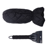 Waterproof Ice Scraper Mitt 2 in 1 Design Elastic Band Design Easy to Hold Convenient Cold Proof Car Snow Scraper GloveBlack