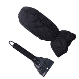 Waterproof Ice Scraper Mitt 2 in 1 Design Elastic Band Design Easy to Hold Convenient Cold Proof Car Snow Scraper GloveBlack