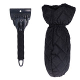 Waterproof Ice Scraper Mitt 2 in 1 Design Elastic Band Design Easy to Hold Convenient Cold Proof Car Snow Scraper GloveBlack