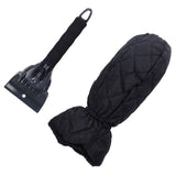 Waterproof Ice Scraper Mitt 2 in 1 Design Elastic Band Design Easy to Hold Convenient Cold Proof Car Snow Scraper GloveBlack