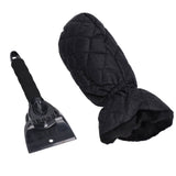 Waterproof Ice Scraper Mitt 2 in 1 Design Elastic Band Design Easy to Hold Convenient Cold Proof Car Snow Scraper GloveBlack