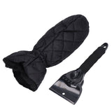 Waterproof Ice Scraper Mitt 2 in 1 Design Elastic Band Design Easy to Hold Convenient Cold Proof Car Snow Scraper GloveBlack