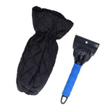 Waterproof Ice Scraper Mitt 2 in 1 Design Elastic Band Design Easy to Hold Convenient Cold Proof Car Snow Scraper GloveBlue