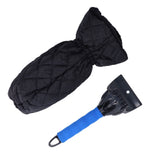 Waterproof Ice Scraper Mitt 2 in 1 Design Elastic Band Design Easy to Hold Convenient Cold Proof Car Snow Scraper GloveBlue - Side View