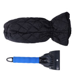 Waterproof Ice Scraper Mitt 2 in 1 Design Elastic Band Design Easy to Hold Convenient Cold Proof Car Snow Scraper GloveBlue - Top-Down View