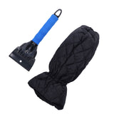 Waterproof Ice Scraper Mitt 2 in 1 Design Elastic Band Design Easy to Hold Convenient Cold Proof Car Snow Scraper GloveBlue - Close-Up Angle