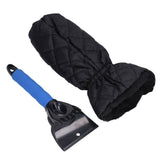 Waterproof Ice Scraper Mitt 2 in 1 Design Elastic Band Design Easy to Hold Convenient Cold Proof Car Snow Scraper GloveBlue - Low Angle