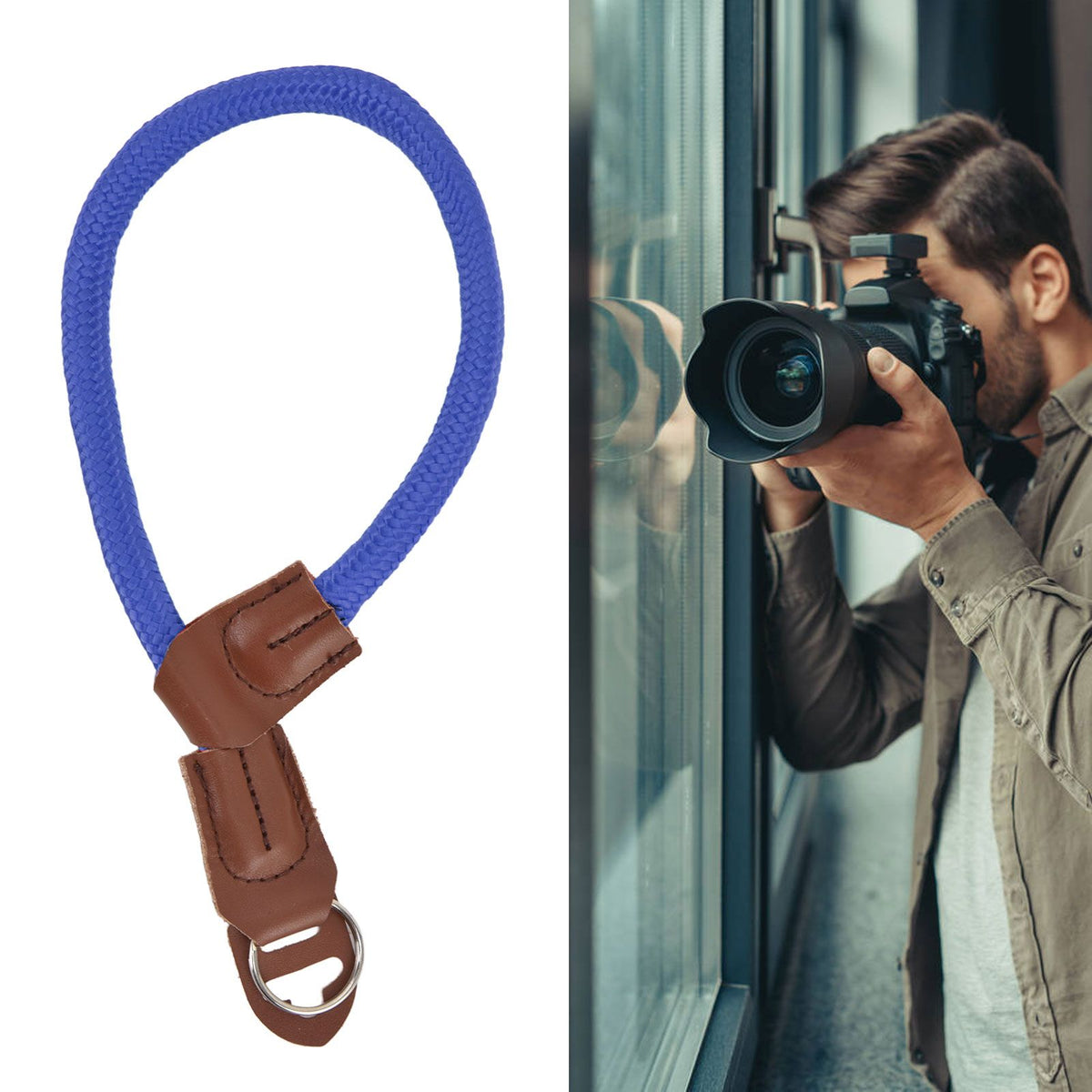 Adjustable Camera Hand Wrist Strap for Nikon Digital SLR Camera Quick Release Hand RopeBlue