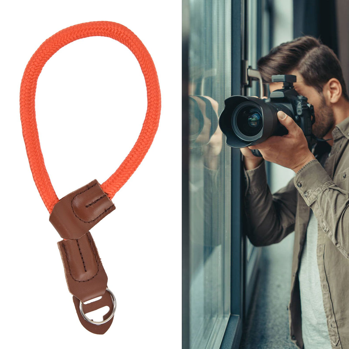 Adjustable Camera Hand Wrist Strap for Nikon Digital SLR Camera Quick Release Hand RopeOrange