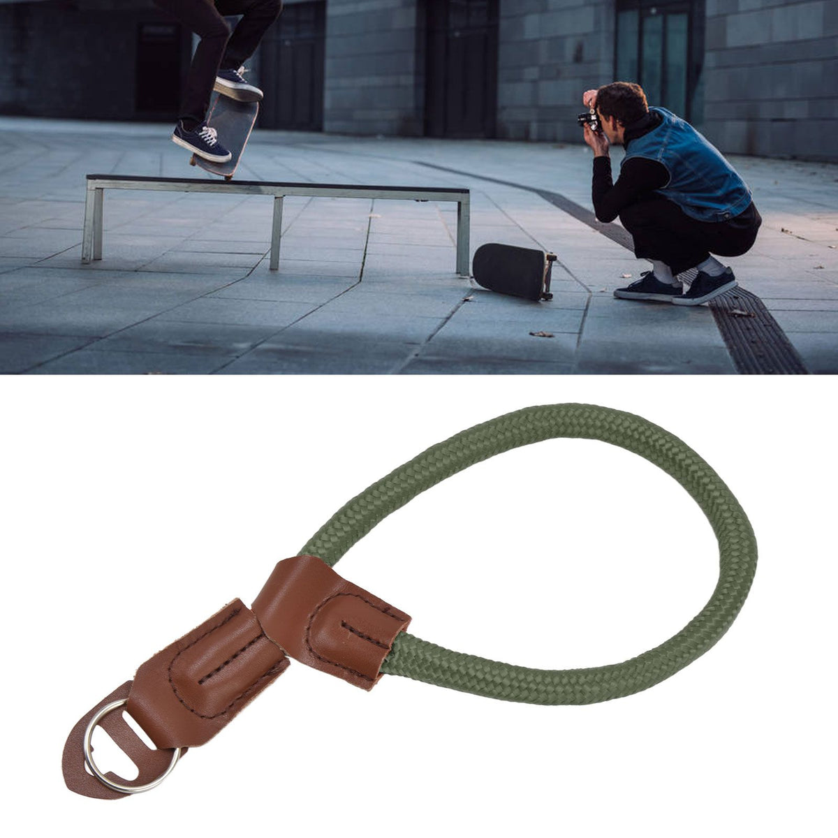 Adjustable Camera Hand Wrist Strap for Nikon Digital SLR Camera Quick Release Hand RopeMilitary Green