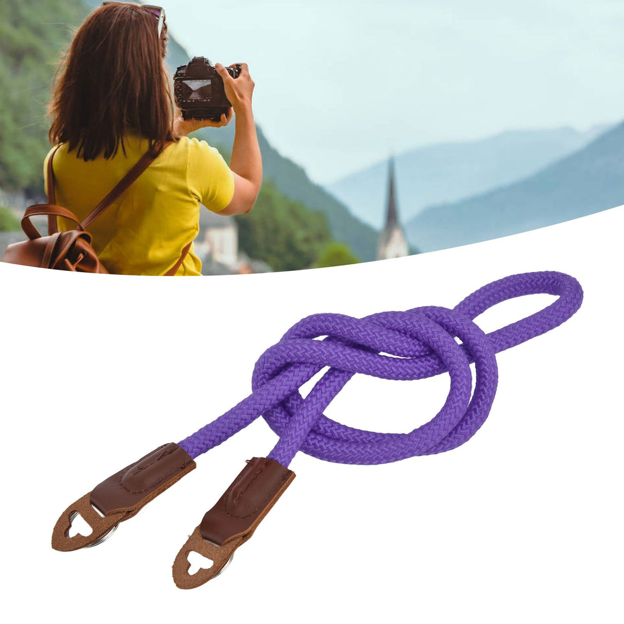 Camera Strap Nylon Universal Adjustable Camera Shoulder Neck Wrist Belt for Digital SLRPurple