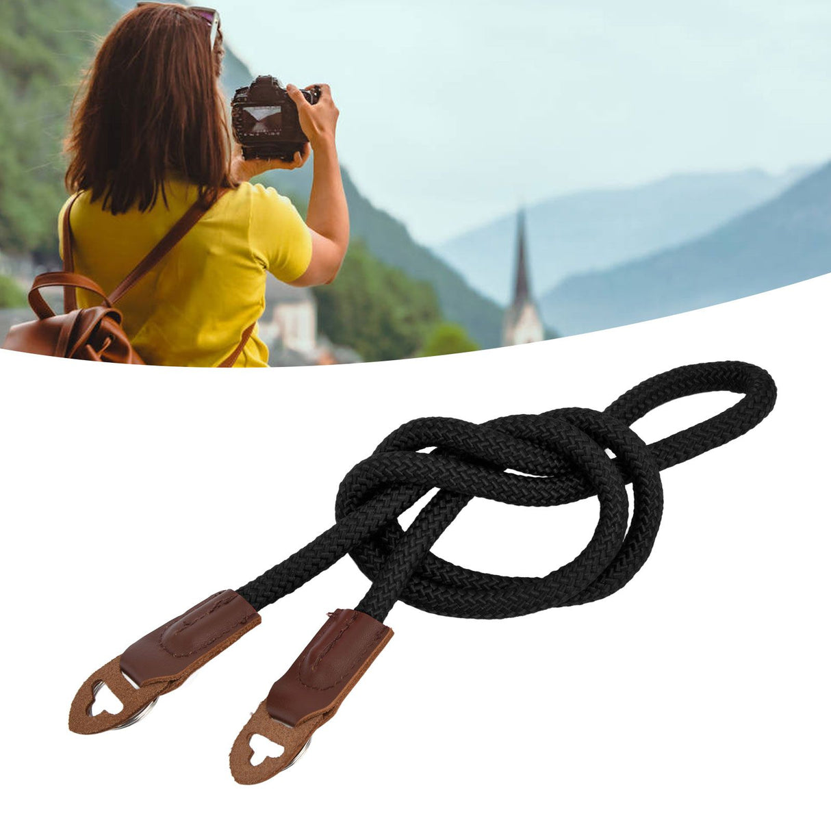 Camera Strap Nylon Universal Adjustable Camera Shoulder Neck Wrist Belt for Digital SLRBlack