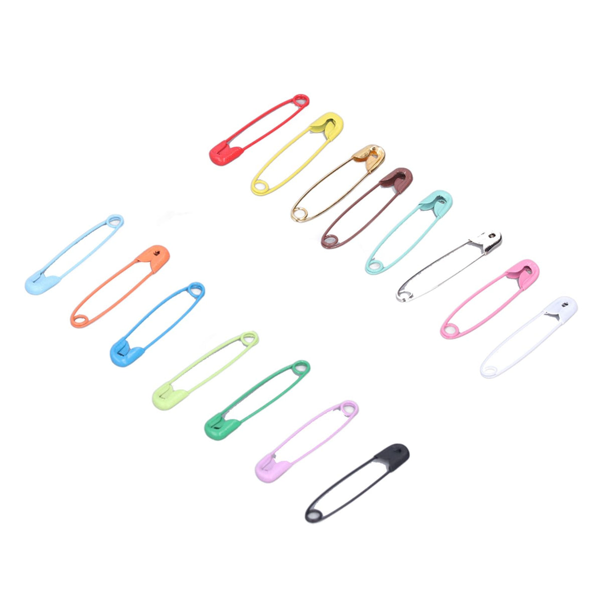 Safety Pins DIY Making Reliable Locking Design Glossy Bright Small Compact Sewing Accessories for Art Project15 Colors 300 Pcs/Box