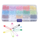 Safety Pins DIY Making Reliable Locking Design Glossy Bright Small Compact Sewing Accessories for Art Project15 Colors 300 Pcs/Box