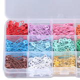 Safety Pins DIY Making Reliable Locking Design Glossy Bright Small Compact Sewing Accessories for Art Project15 Colors 300 Pcs/Box - Extra Image