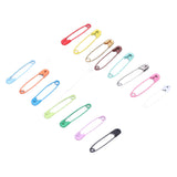 Safety Pins DIY Making Reliable Locking Design Glossy Bright Small Compact Sewing Accessories for Art Project15 Colors 450 Pcs/Box - 45-Degree Angle