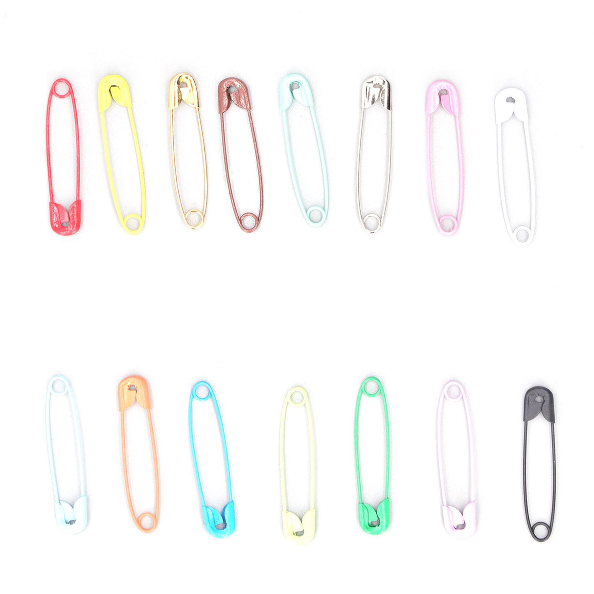 Safety Pins DIY Making Reliable Locking Design Glossy Bright Small Compact Sewing Accessories for Art Project15 Colors 450 Pcs/Box