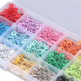 Safety Pins DIY Making Reliable Locking Design Glossy Bright Small Compact Sewing Accessories for Art Project15 Colors 450 Pcs/Box - Extra Image
