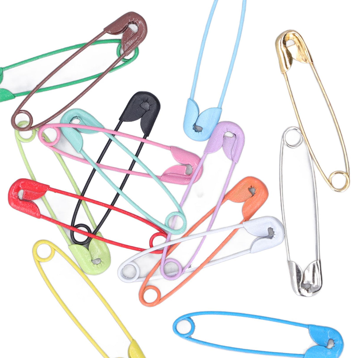 Safety Pins DIY Making Reliable Locking Design Glossy Bright Small Compact Sewing Accessories for Art Project15 Colors 450 Pcs/Box