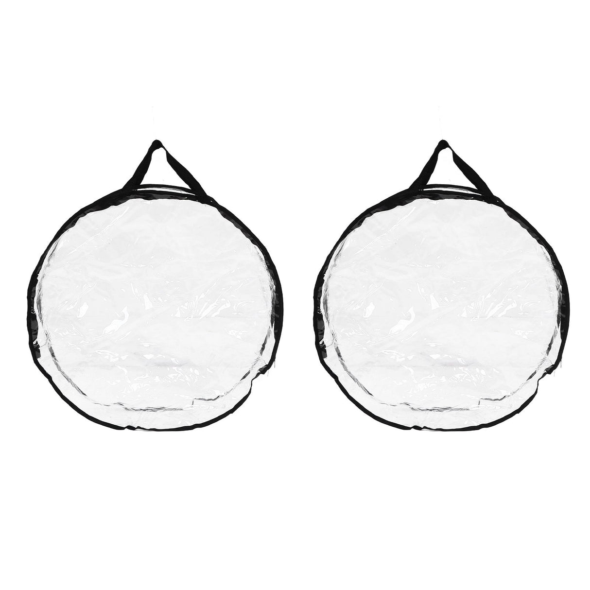 Wreath Storage Container Transparent Round Storage Bag Black Edge PVC Heavy Duty Storage Bag2PCS