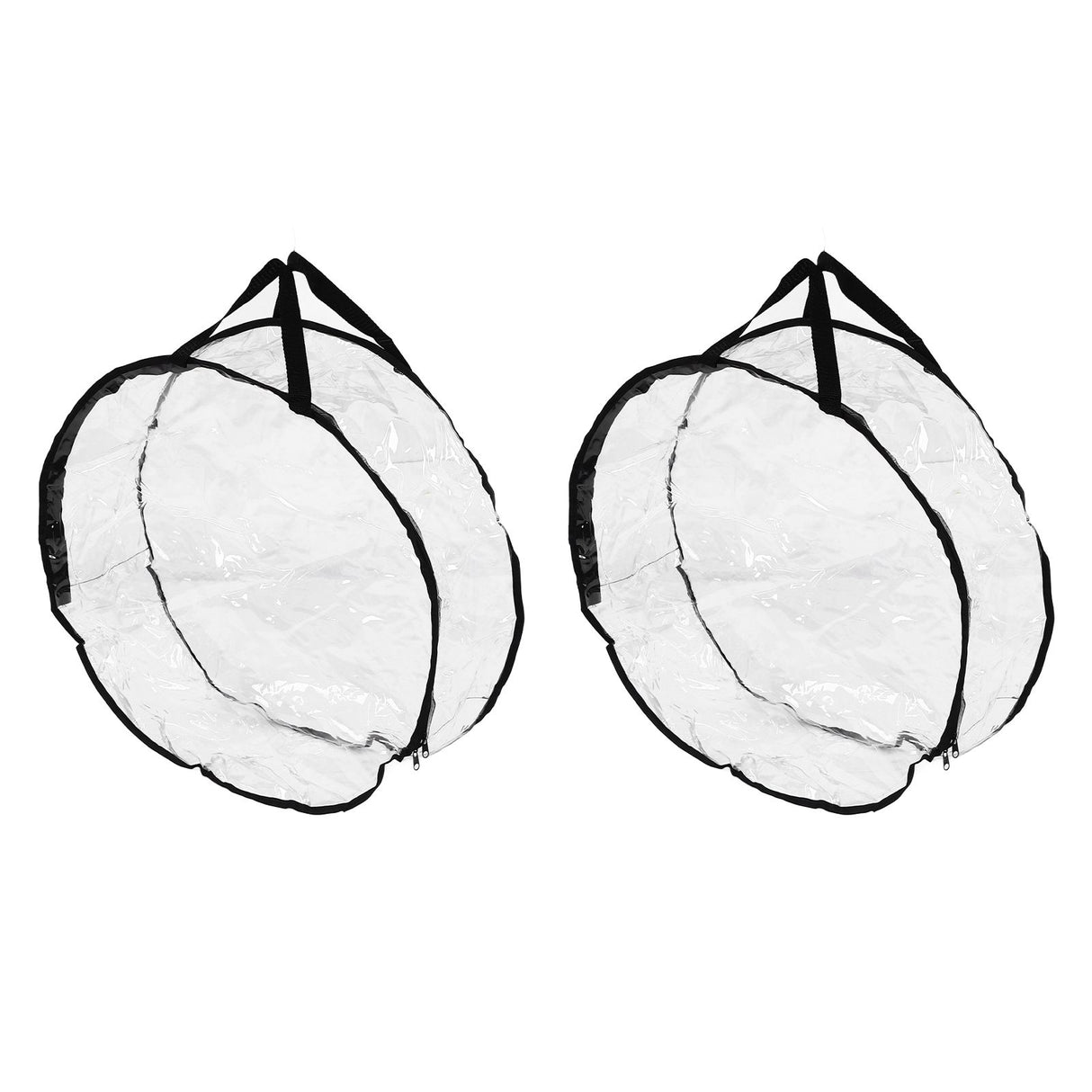 Wreath Storage Container Transparent Round Storage Bag Black Edge PVC Heavy Duty Storage Bag2PCS