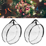 Wreath Storage Container Transparent Round Storage Bag Black Edge PVC Heavy Duty Storage Bag2PCS