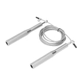 Skipping Rope Strong Durable Adjustable Flexible Reliable Professional Convenient Exercise Supplies for Indoor OutdoorAluminum Alloy Silver - Close-Up Angle