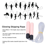 Glowing Skipping Rope LED Light Up Jumping Rope for Exercise Training Weight Loss FitnessPink