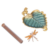Incense Stick Holder Bodhi Leaf Incense Decorated Plate for Living Room Home Decoration GiftBodhi Leaf Gold 037