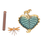 Incense Stick Holder Bodhi Leaf Incense Decorated Plate for Living Room Home Decoration GiftBodhi Leaf Gold 037
