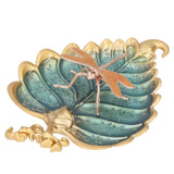 Incense Stick Holder Bodhi Leaf Incense Decorated Plate for Living Room Home Decoration GiftBodhi Leaf Gold 037 - Top-Down View