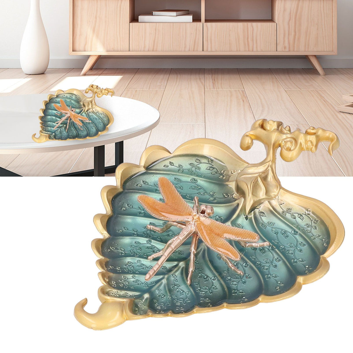 Incense Stick Holder Bodhi Leaf Incense Decorated Plate for Living Room Home Decoration GiftBodhi Leaf Gold 037