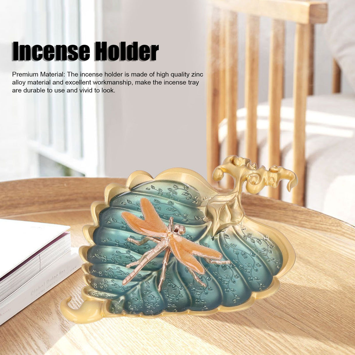 Incense Stick Holder Bodhi Leaf Incense Decorated Plate for Living Room Home Decoration GiftBodhi Leaf Gold 037