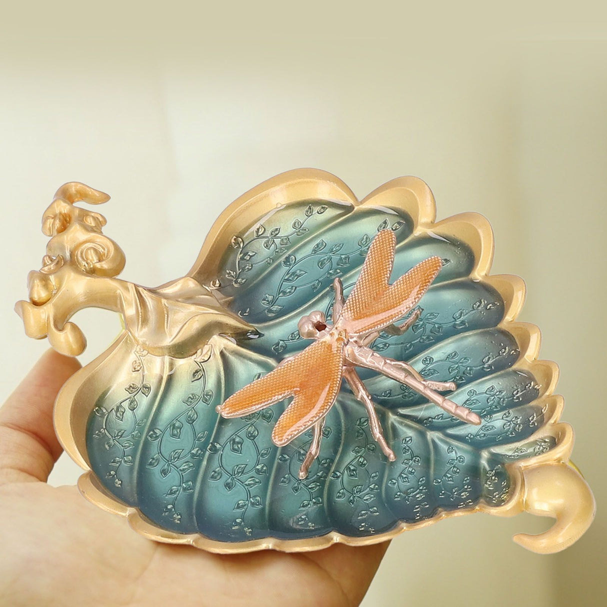 Incense Stick Holder Bodhi Leaf Incense Decorated Plate for Living Room Home Decoration GiftBodhi Leaf Gold 037