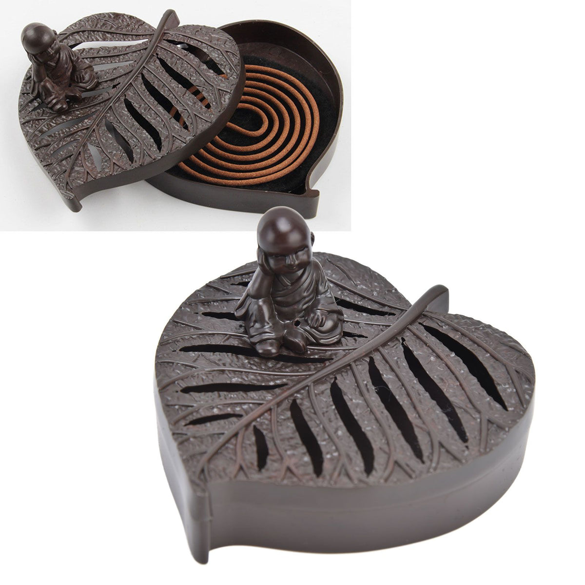 Incense Holder Burners Leaf Shape Mini Exquisite Durable Easy Clean Relieve Mood Home Decoration