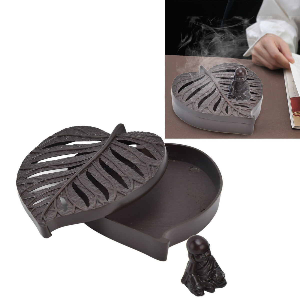 Incense Holder Burners Leaf Shape Mini Exquisite Durable Easy Clean Relieve Mood Home Decoration