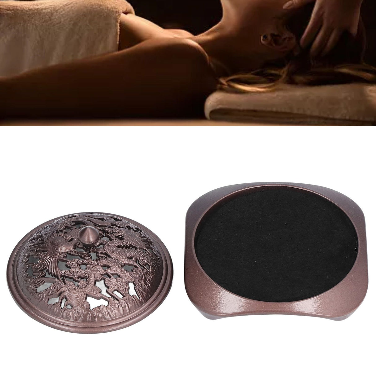 Incense Burner Antique Style Sturdy Durable Copper Alloy Glossy Exquisite Multifunction Powder Incense Burner