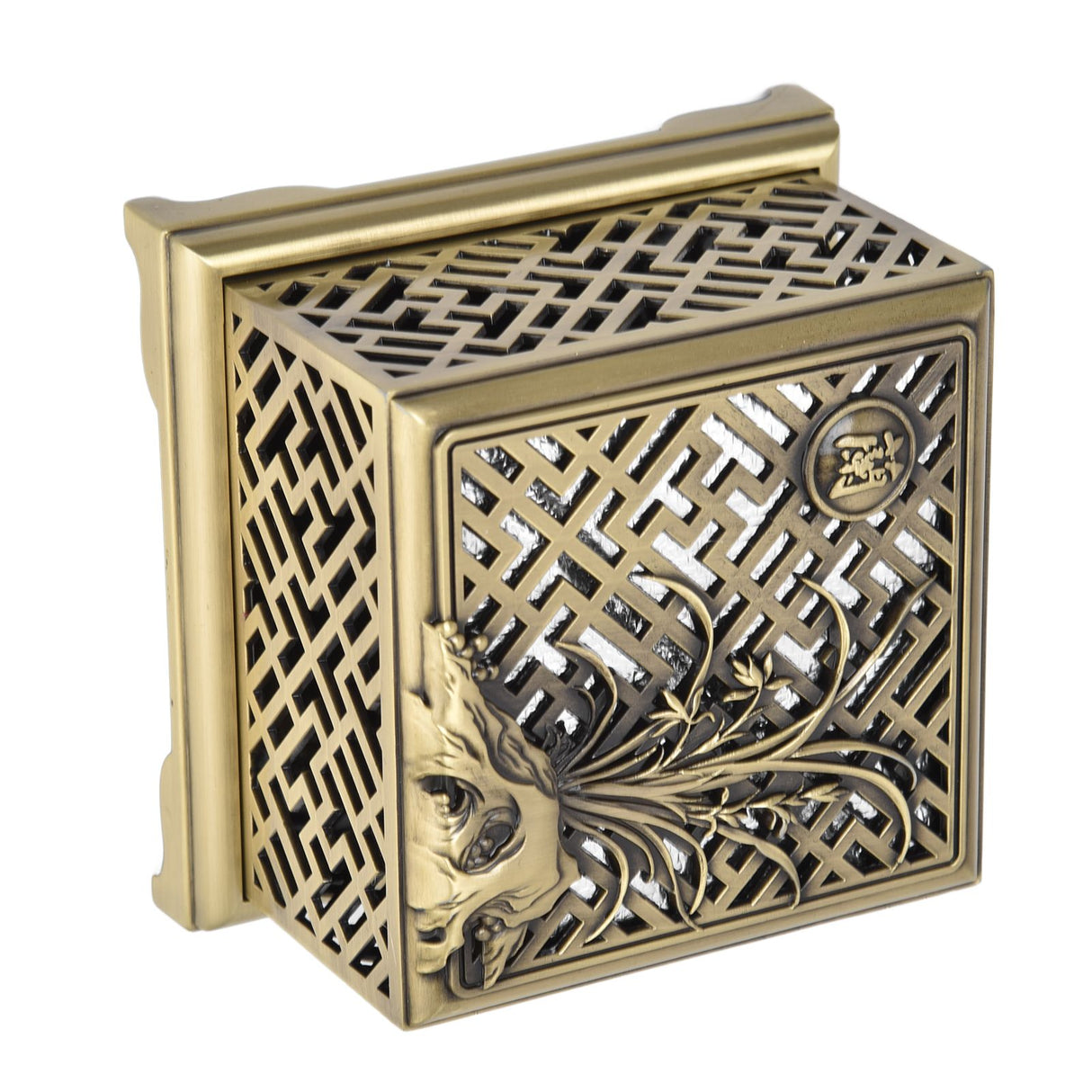 Incense Holder Multipurpose Zinc Alloy Incense Stand with Fireproof Cotton for Home Decoration