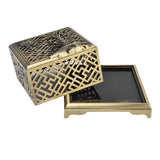 Incense Holder Multipurpose Zinc Alloy Incense Stand with Fireproof Cotton for Home Decoration