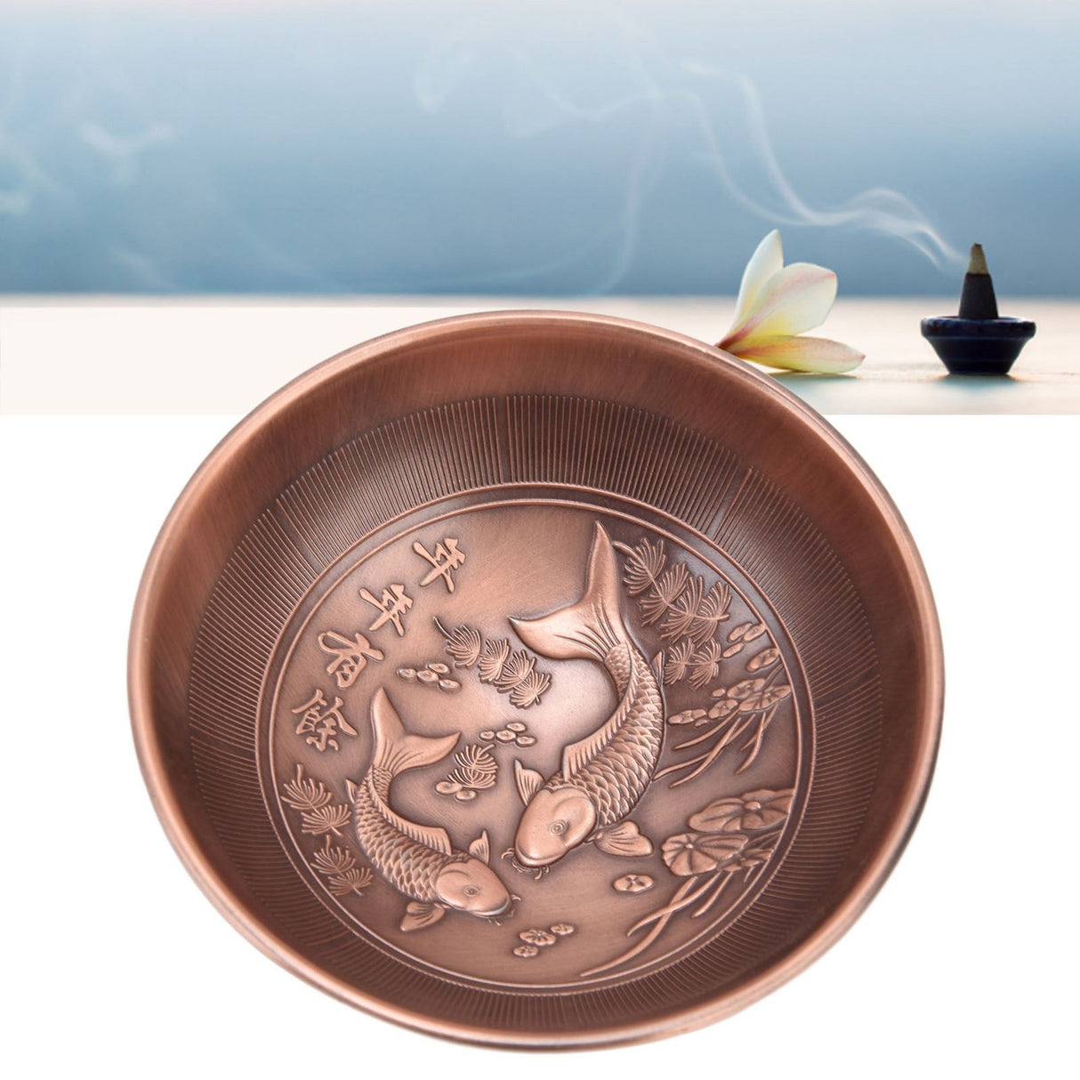 Retro Home Incense Burner Copper Alloy Smoked Incense Burner Holder for Study Room Entrance HallRed Copper 277