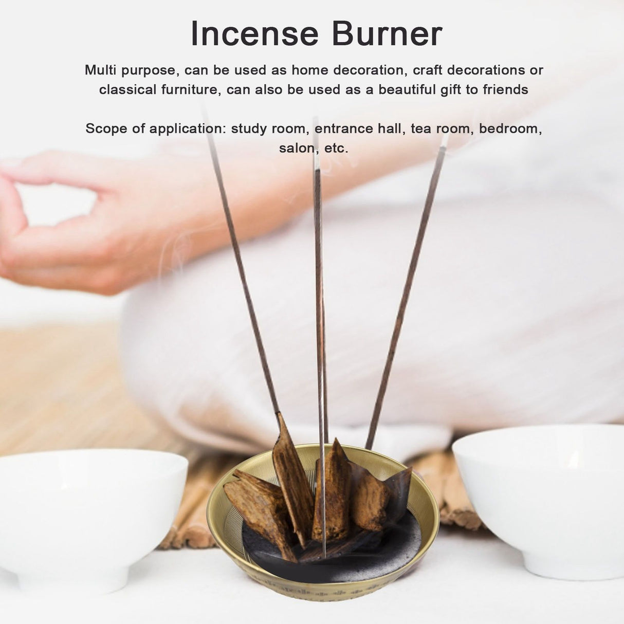 Retro Home Incense Burner Copper Alloy Smoked Incense Burner Holder for Study Room Entrance HallBronze 278