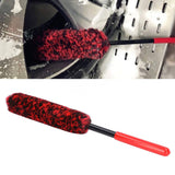 Universal Car Wheel Hub Cleaning Brush Flexible Long Handle Car Tire Detailing Brush Red