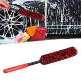 Universal Car Wheel Hub Cleaning Brush Flexible Long Handle Car Tire Detailing Brush Red