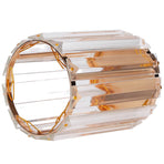 Cosmetic Brush Holder Transparent Glass Round Decorative Desktop Pen Storage Organizer BoxGold