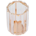 Cosmetic Brush Holder Transparent Glass Round Decorative Desktop Pen Storage Organizer BoxGold